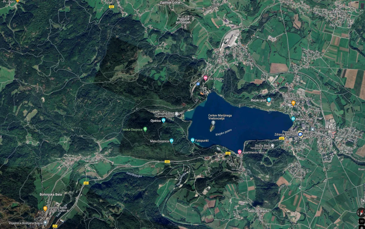 Zemljevid plakatnih mest — Bled