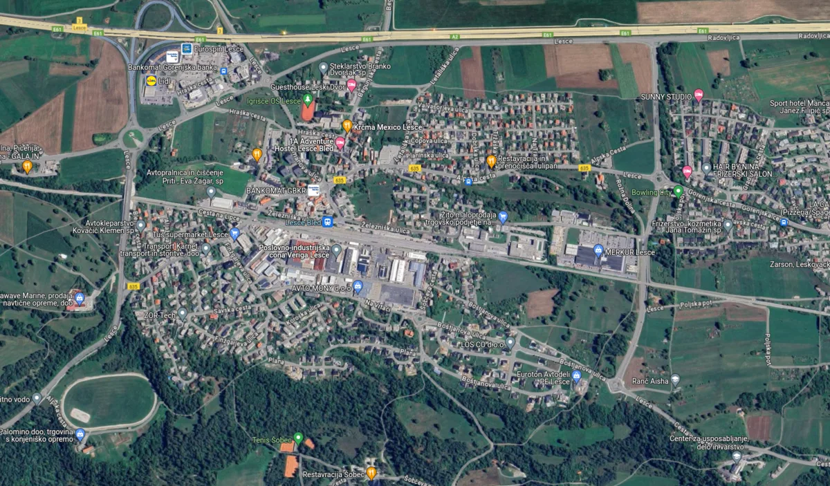 Zemljevid plakatnih mest — Lesce