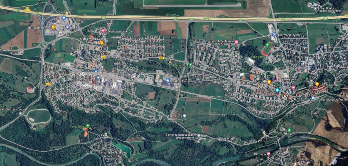 Zemljevid plakatnih mest — Radovljica
